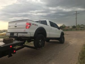 new truck being towed in colorado springs